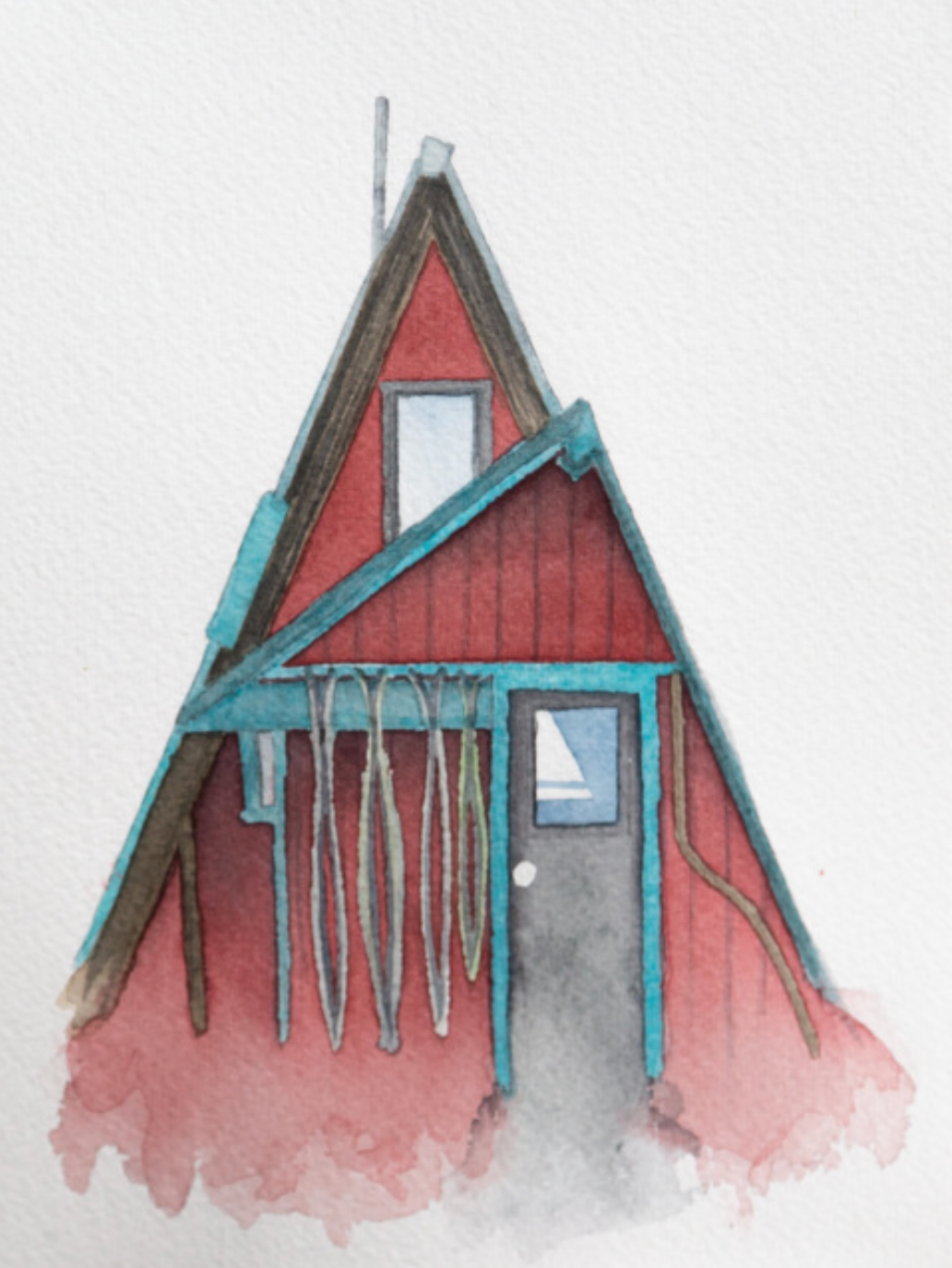 Red Cabin 5x7 Print by Robin Farmer