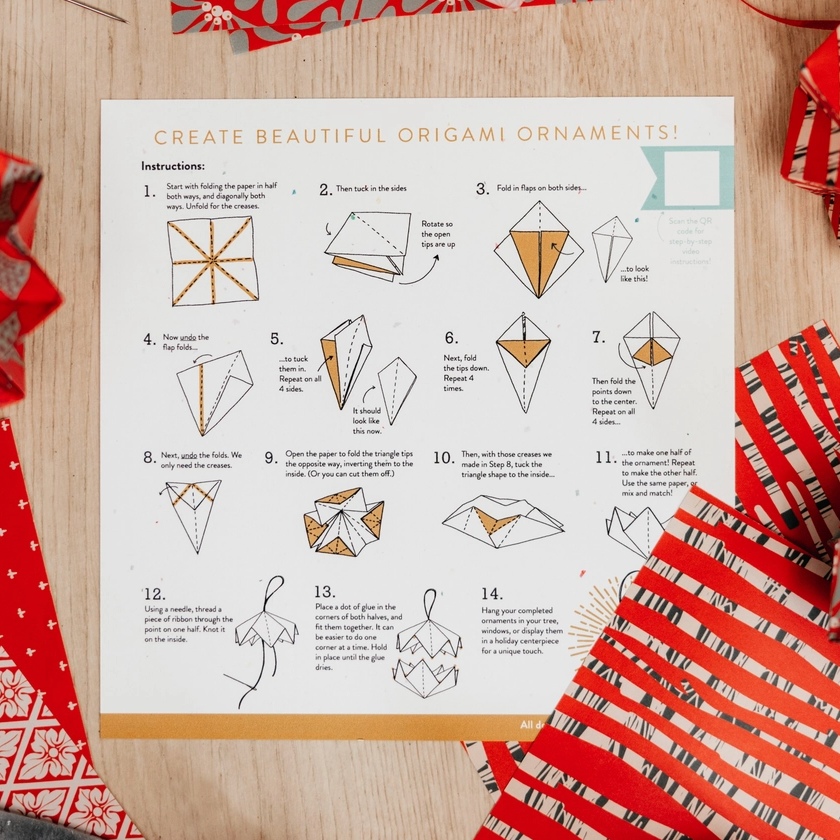 Paper Ornament Kit | Teal & Copper by Brianna Reagan Art