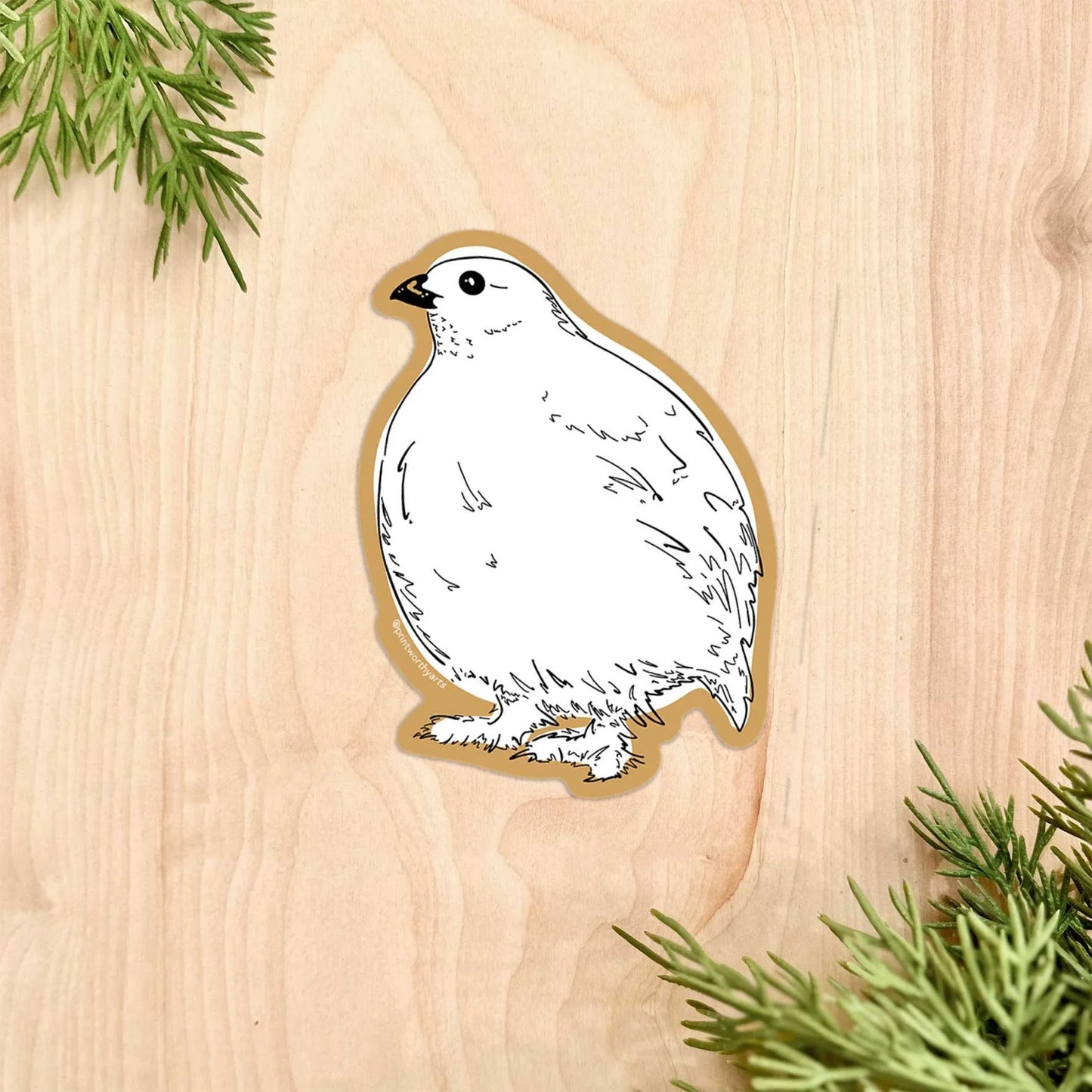 Little Ptarmigan Sticker by Printworthy