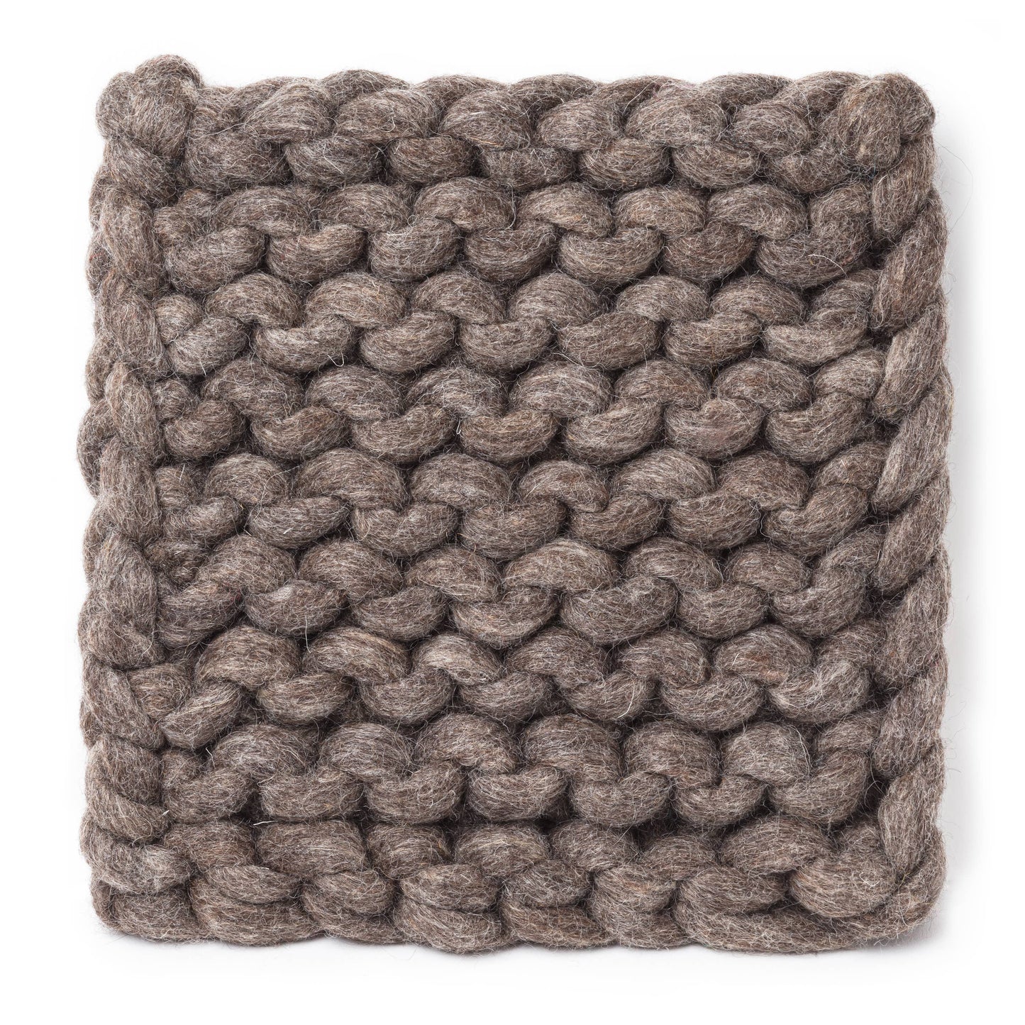 Chunky Wool Knitted Trivet | Taupe