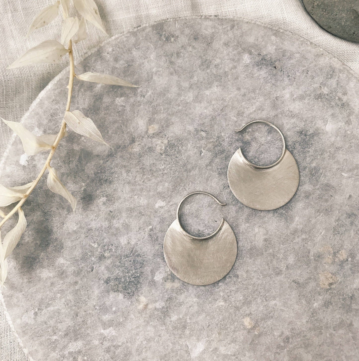 Sterling Silver Disc Earrings by Modern Madini