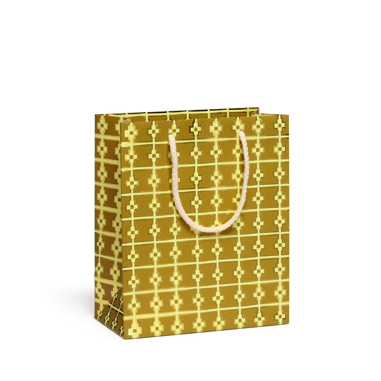 Geometric Gold Medium Gift Bag by Red Cap Cards