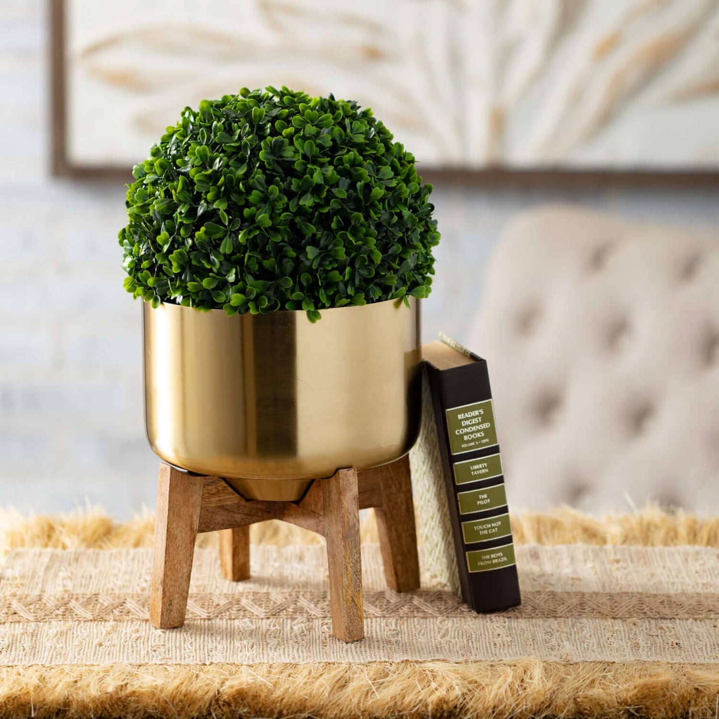 Brass Planter Trio On Stands