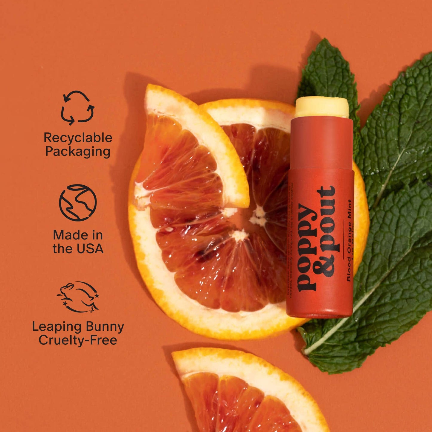 Blood Orange Mint Lip Balm by Poppy & Pout