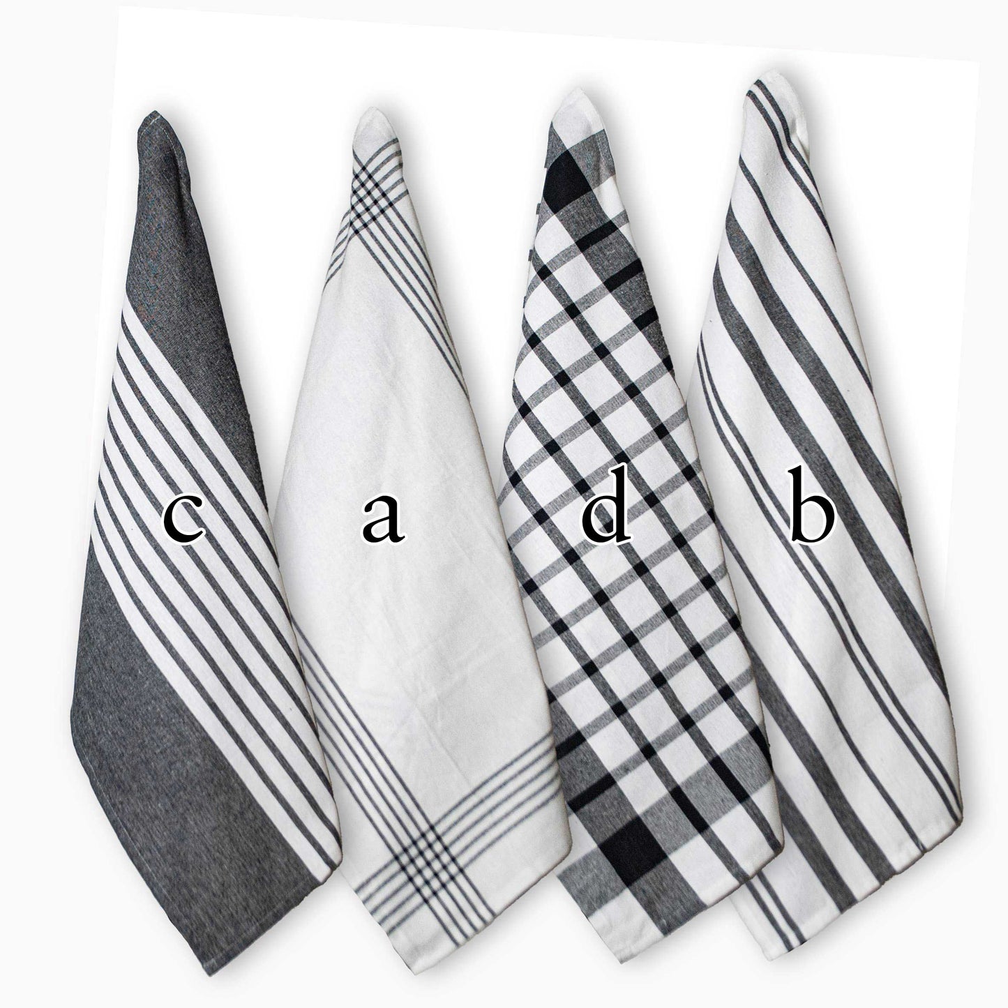 Woven Kitchen Towels | Set of 2 | Tartan + Mixed Stripes by Chardin Home