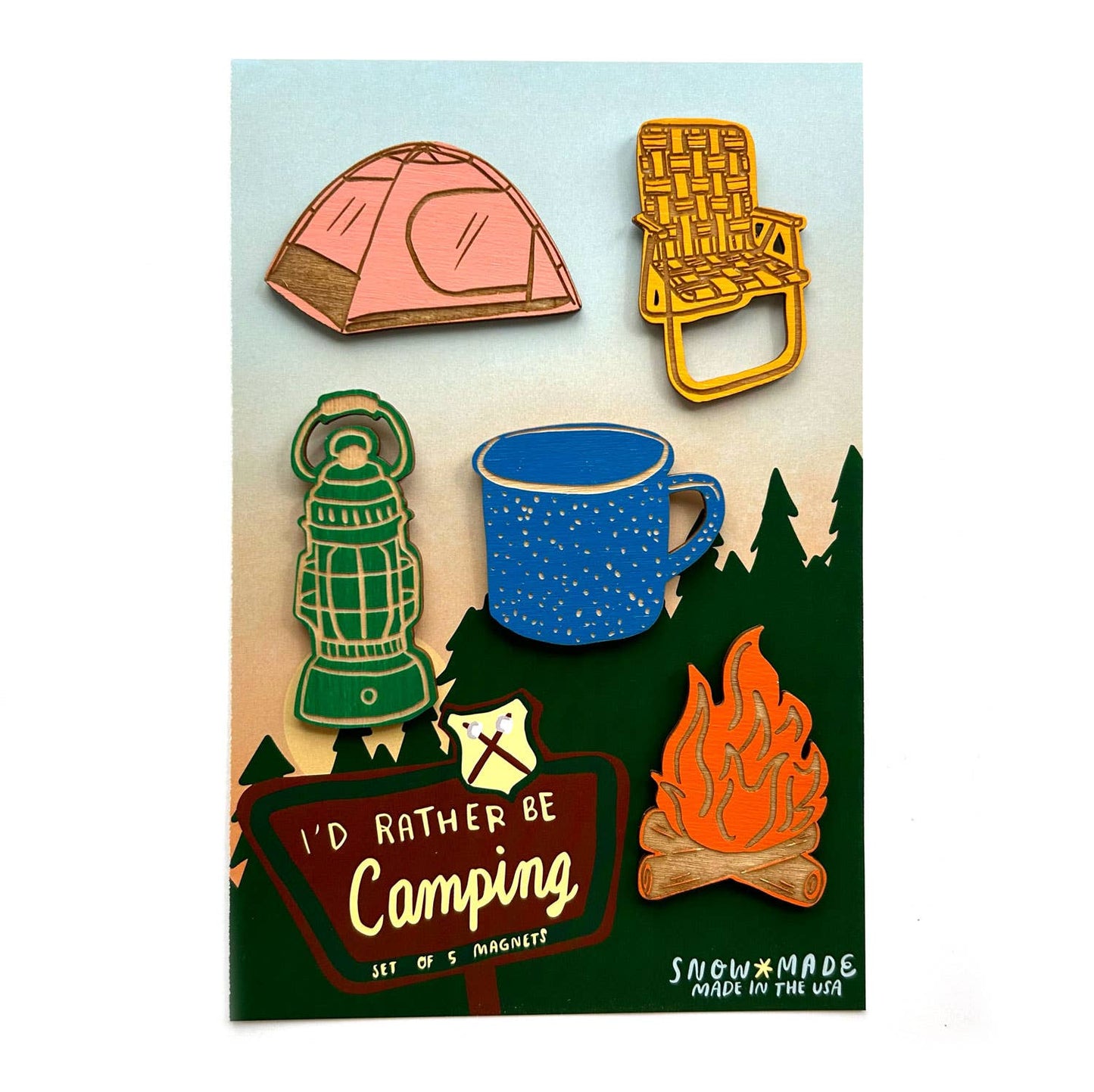 Camping Magnets | Set of 5 by SnowMade