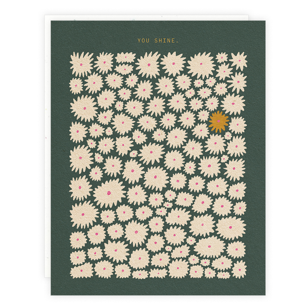 Green Daisies Greeting Card by Someday Studio