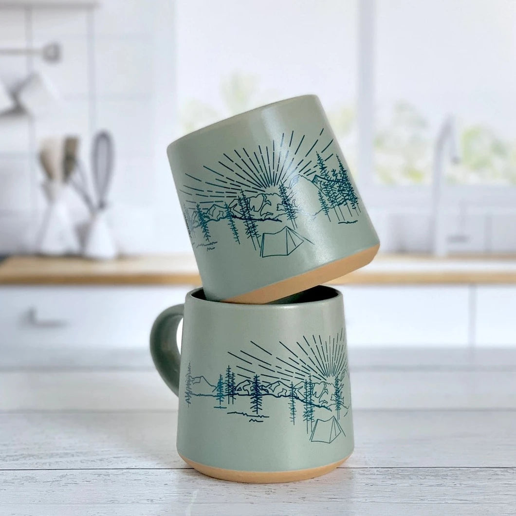 Camping Scene Ceramic Mug by Corvidae