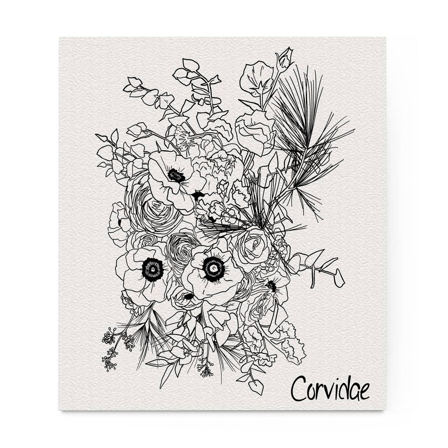 Floral Bouquet Swedish Dishcloth by Corvidae
