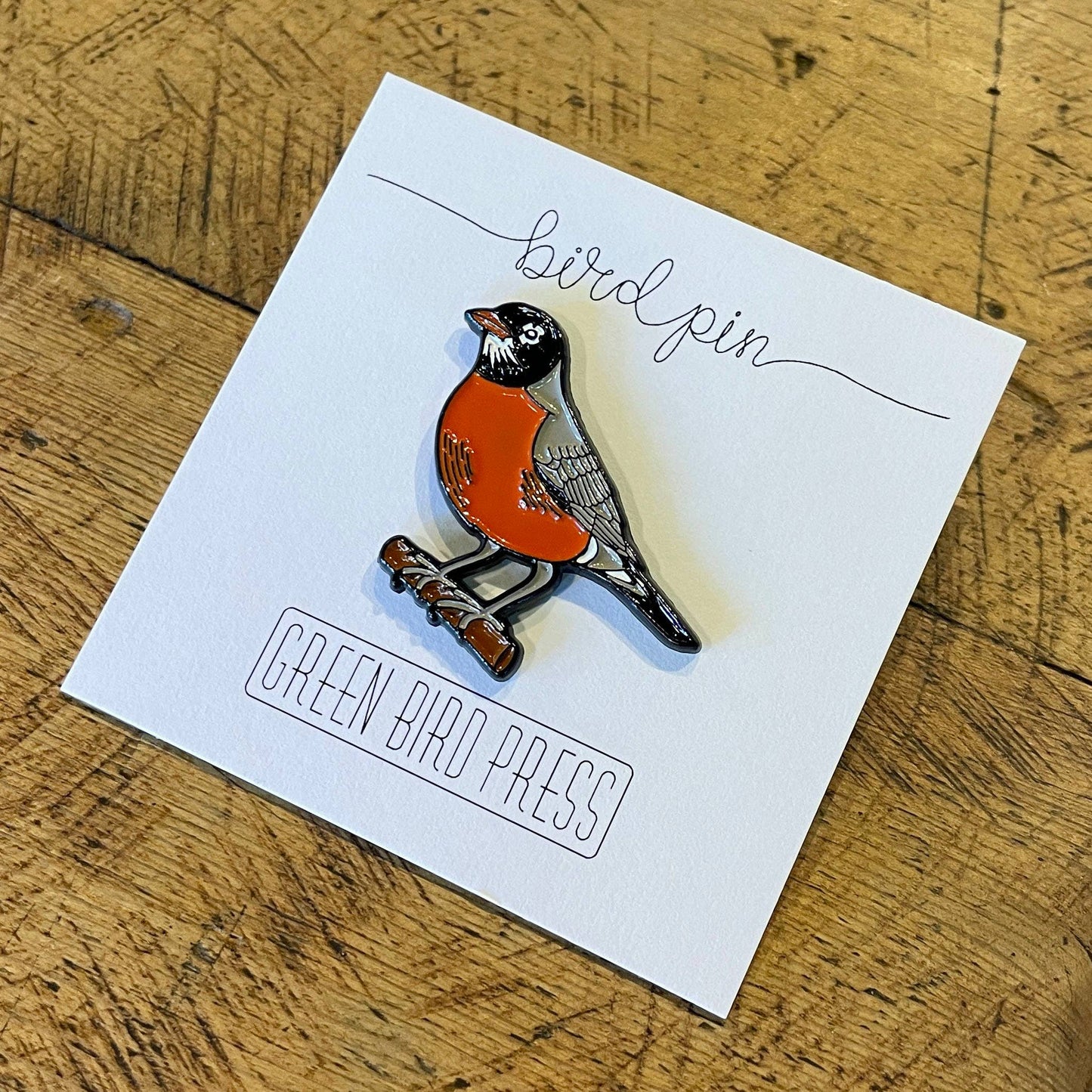 American Robin Enamel Pin by Green Bird Press