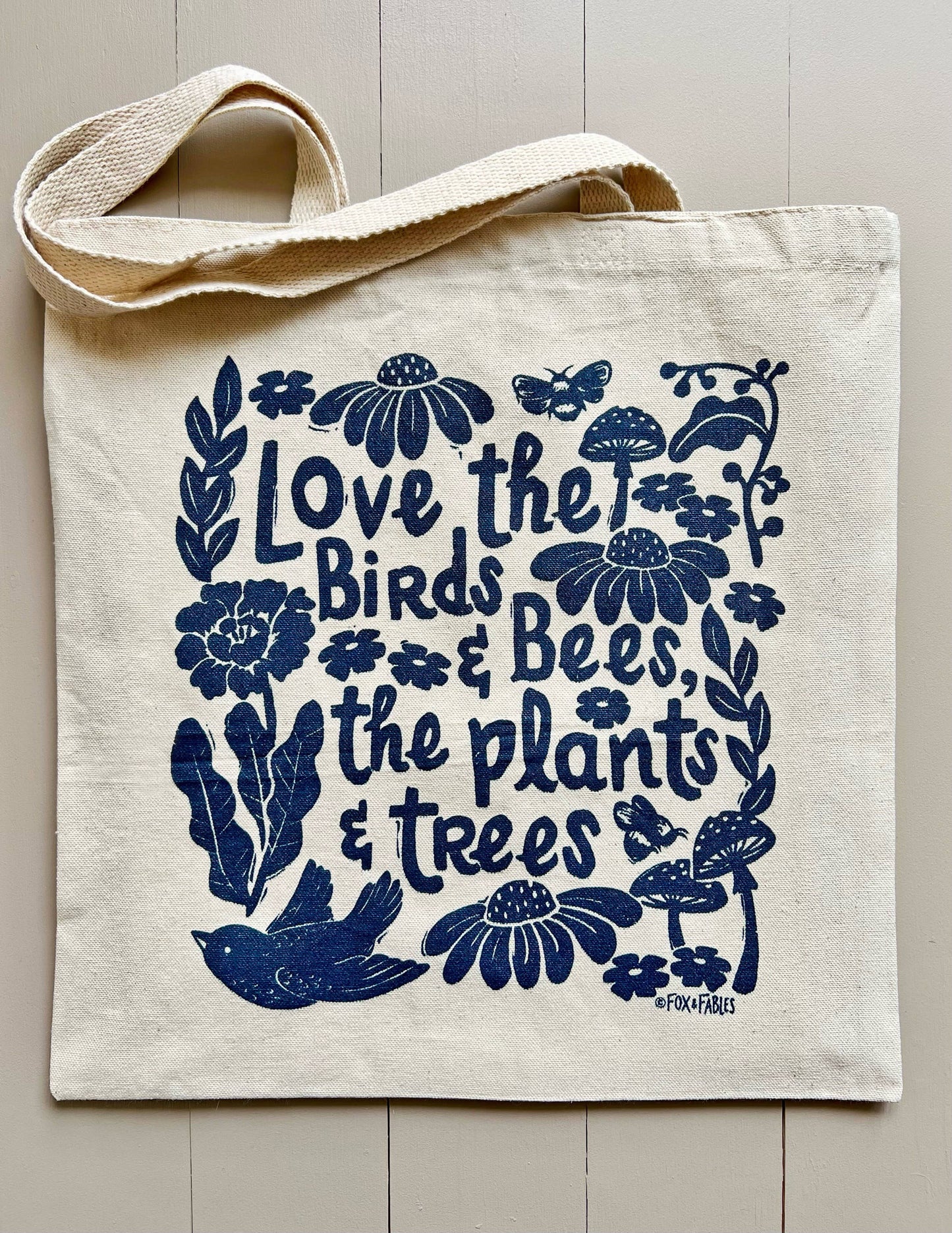Love Birds & Bees Tote Bag by Fox & Fables