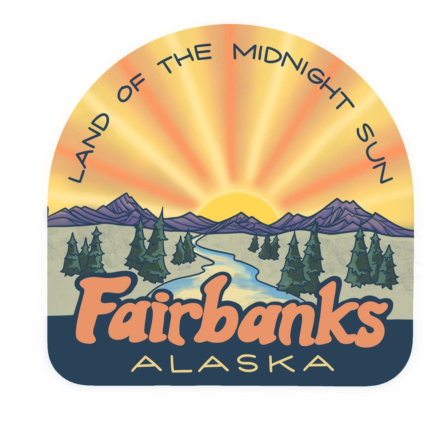 Midnight Sun Fairbanks sticker by Michele Michael Art