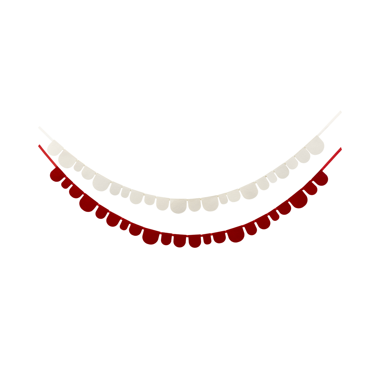 Scalloped Felt Banner | Red + Cream