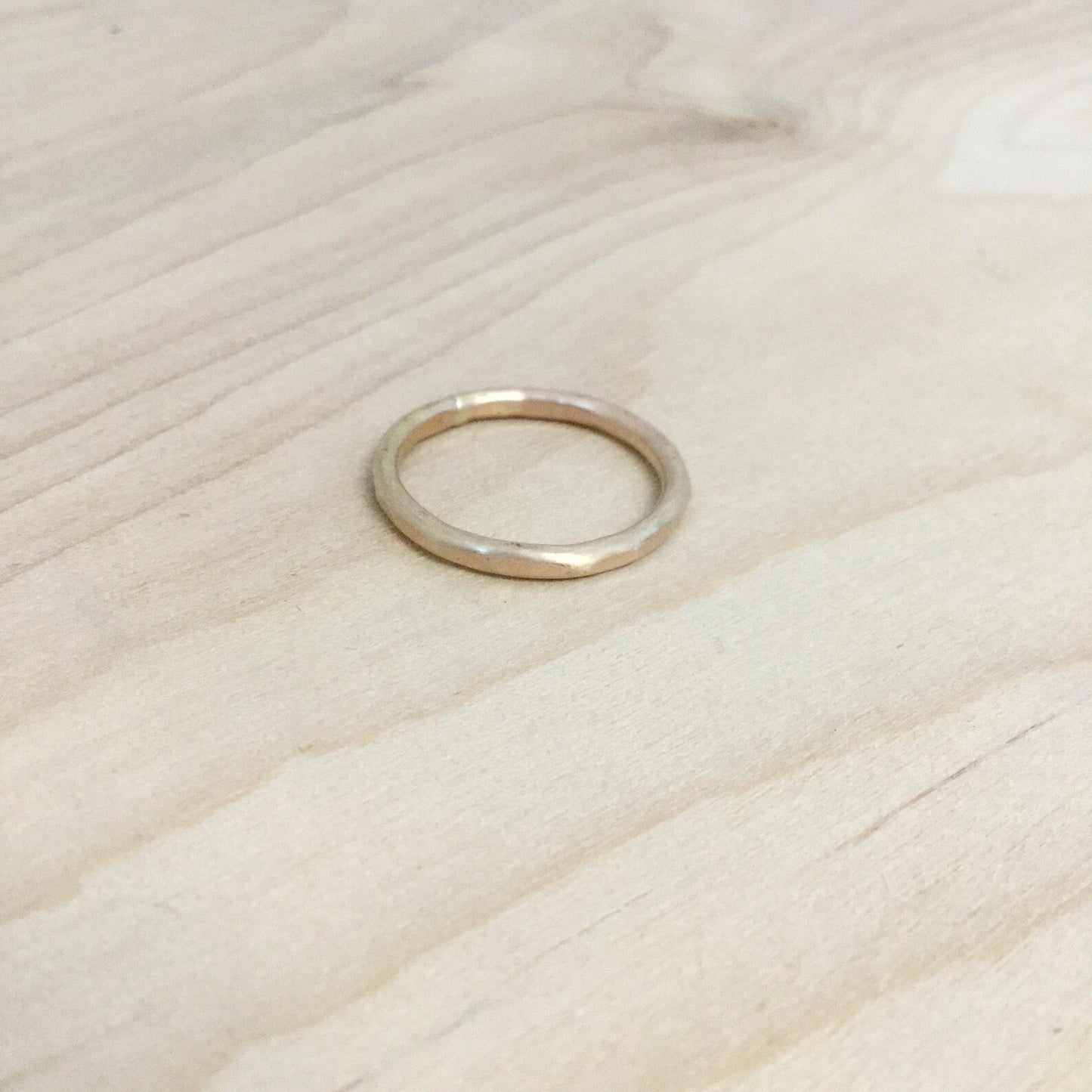 F || Single Thick Hammered Gold Ring by Elm Designs
