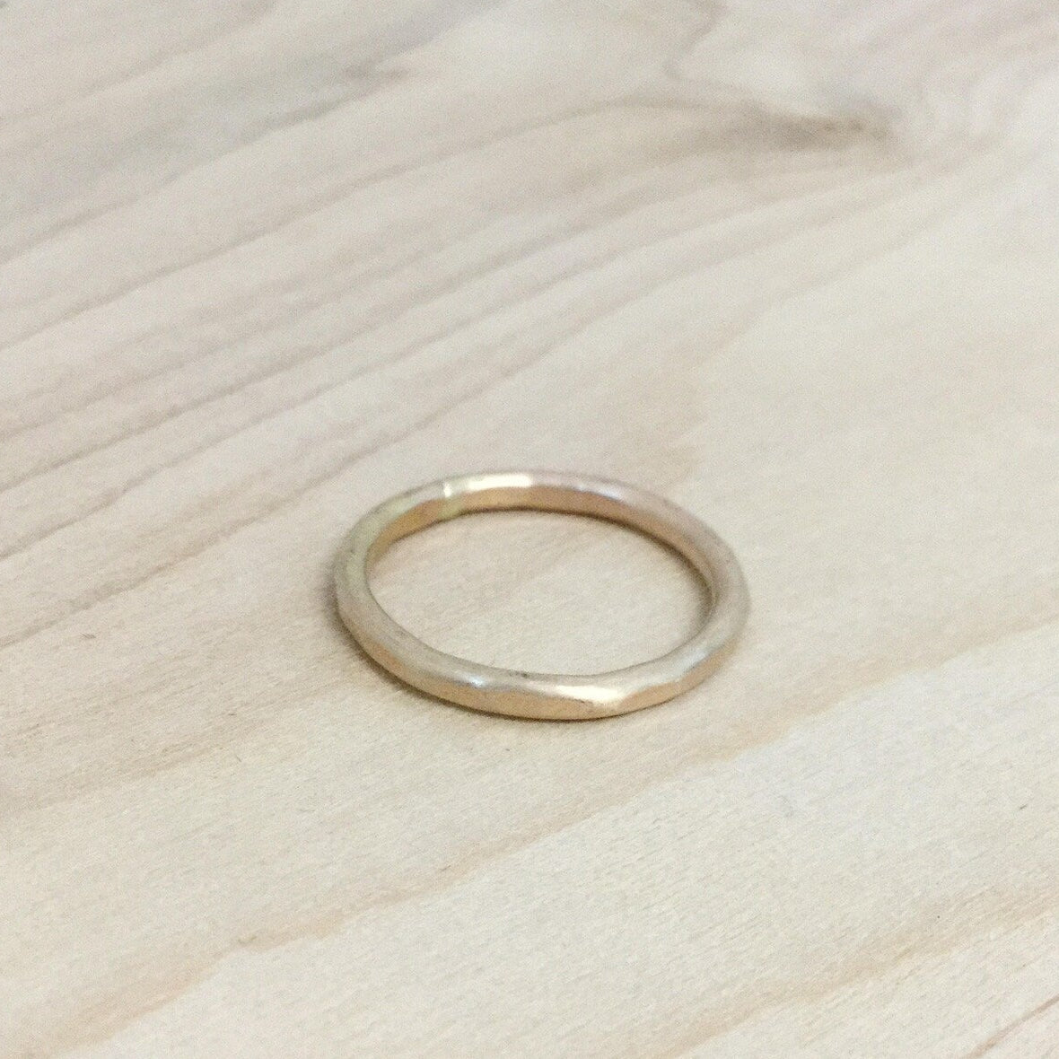 F || Single Thick Hammered Gold Ring by Elm Designs