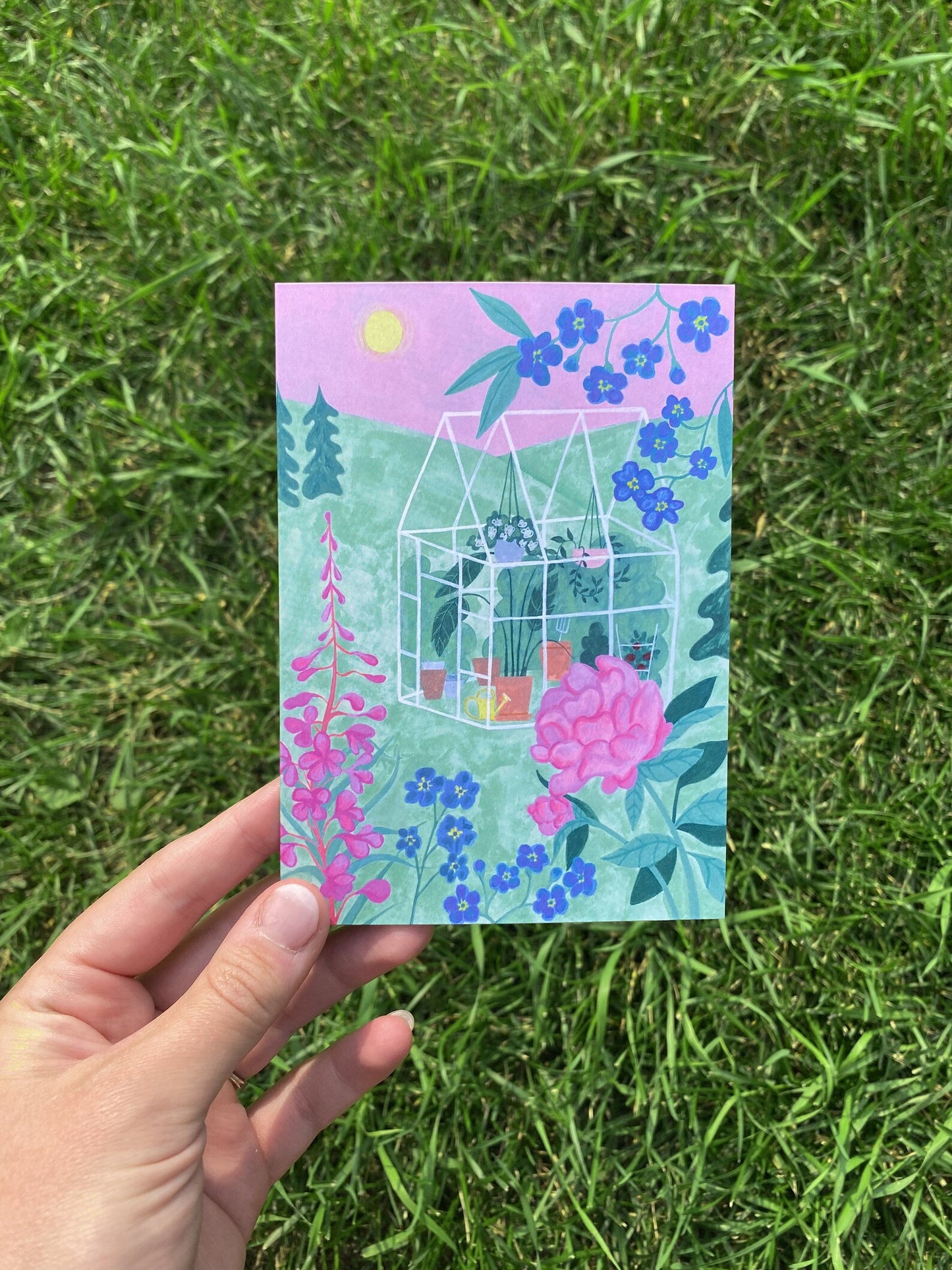 Greenhouse Greeting Card by Ruth Scholl Illustration