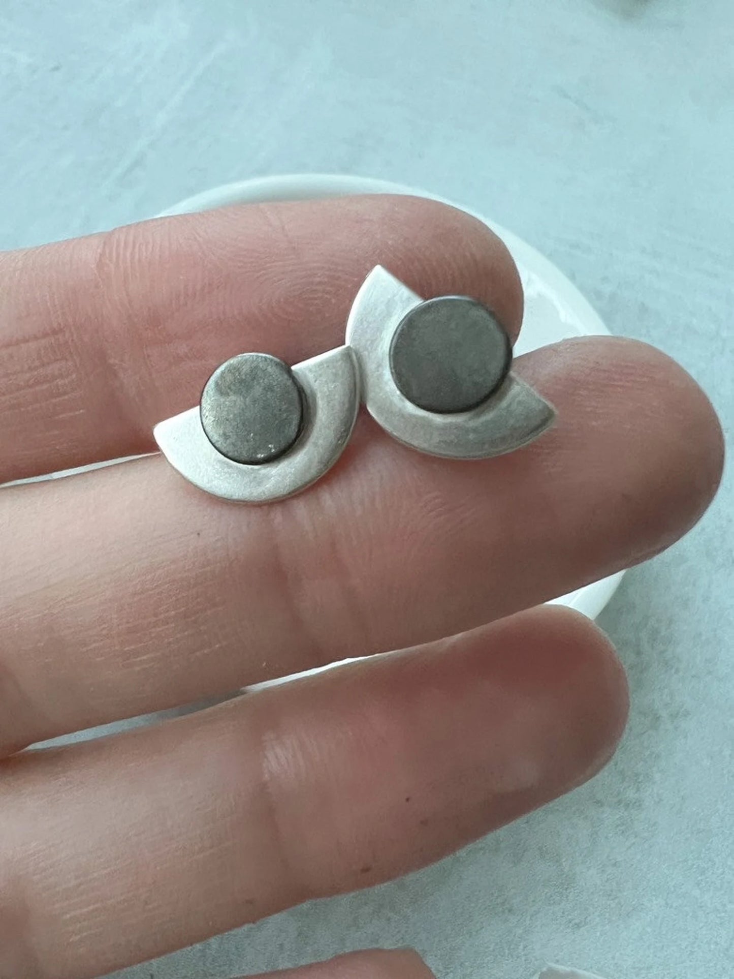 Silver/Shibuichi Crescent Posts by Elm Designs