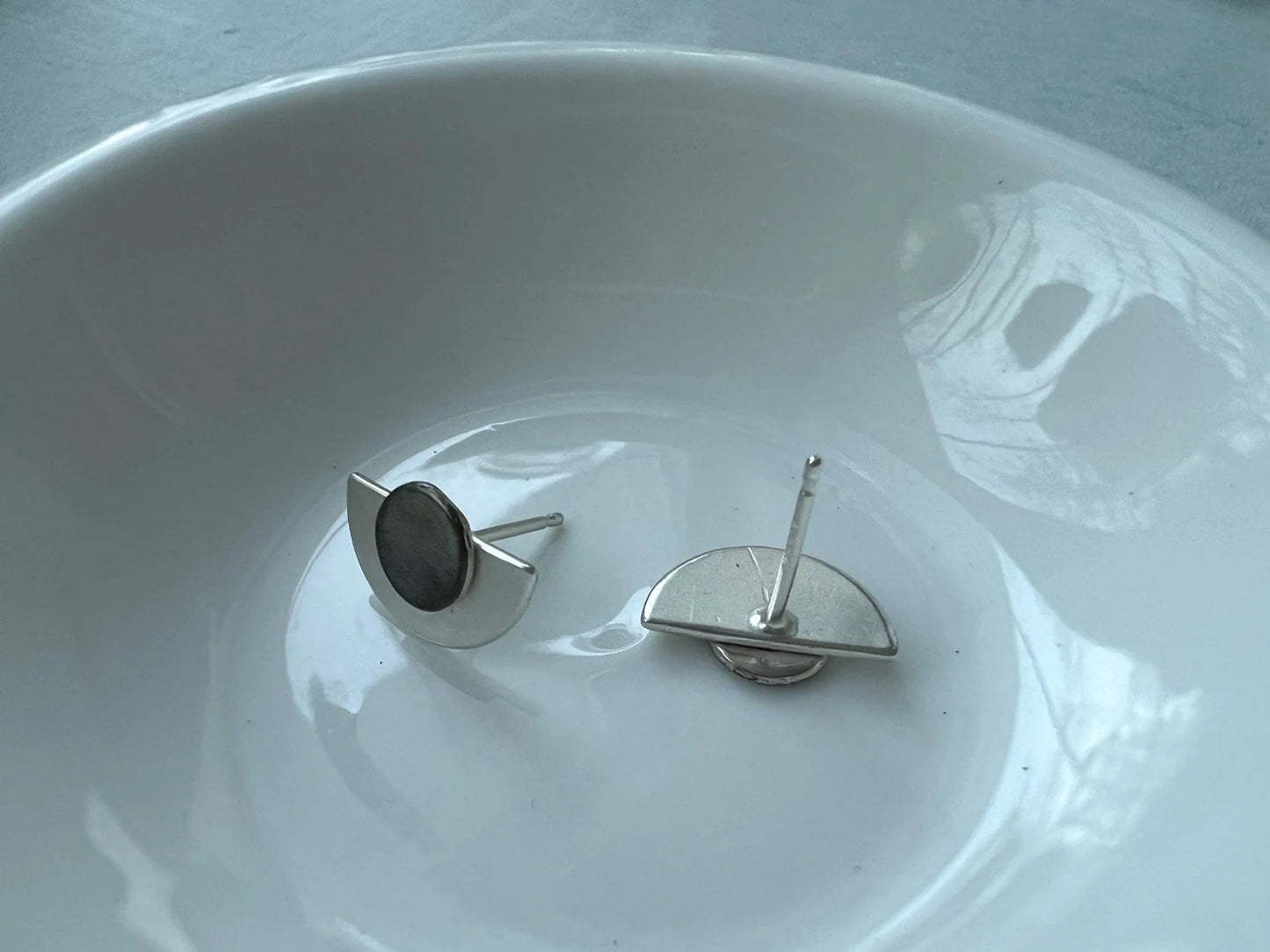 Silver/Shibuichi Crescent Posts by Elm Designs