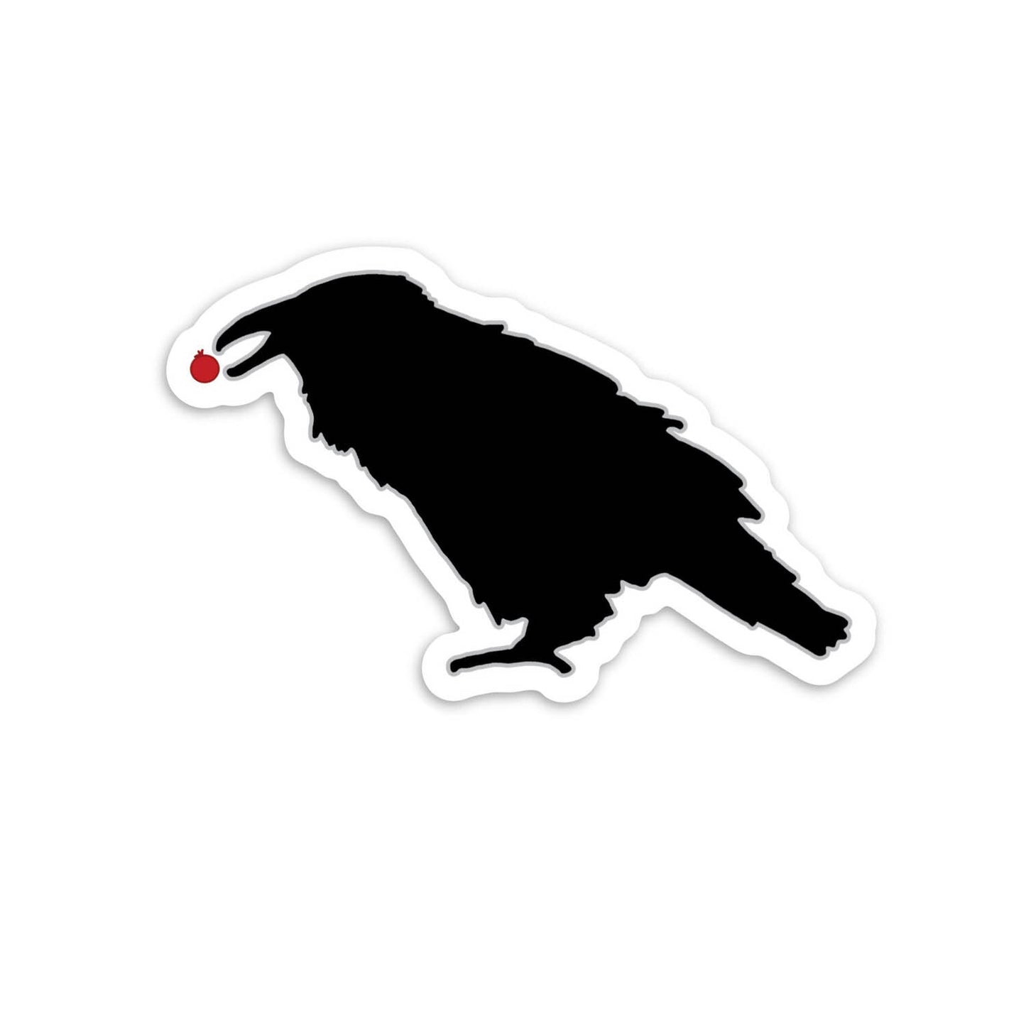 Raven with Berry Sticker by Printworthy