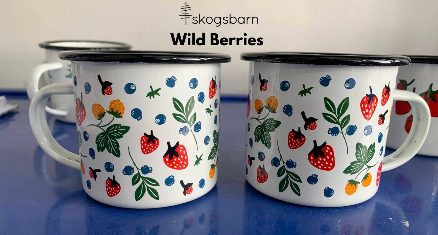Wild Berries 12 oz. Enamel Mug by Skogsbarn