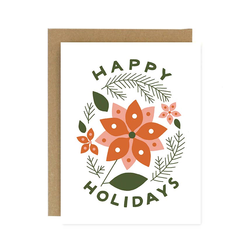 Happy Holidays Poinsettia Card by Worthwhile Paper