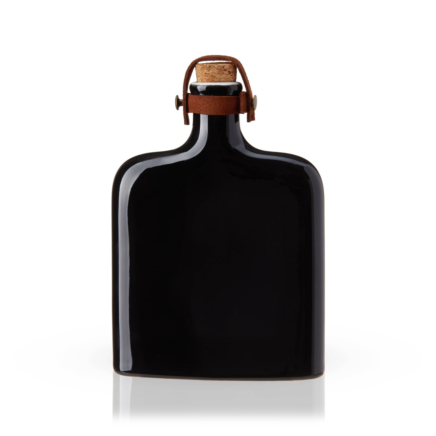 Ceramic & Leather Nautilus Flask