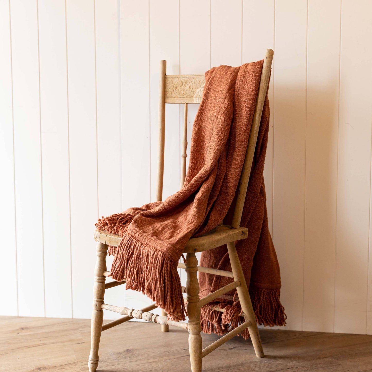 Hand Woven Throw - Rust