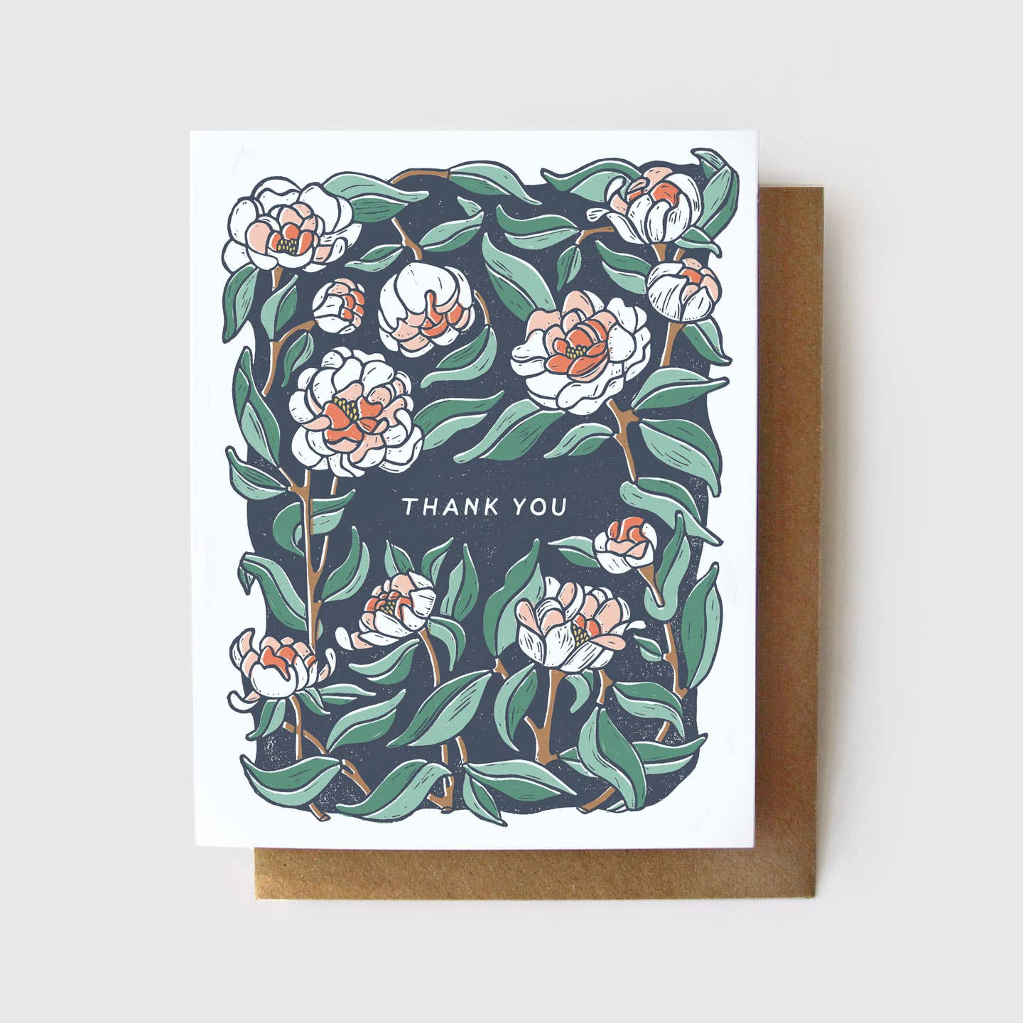 Thank You - Peony Card by Root & Branch Paper Co.