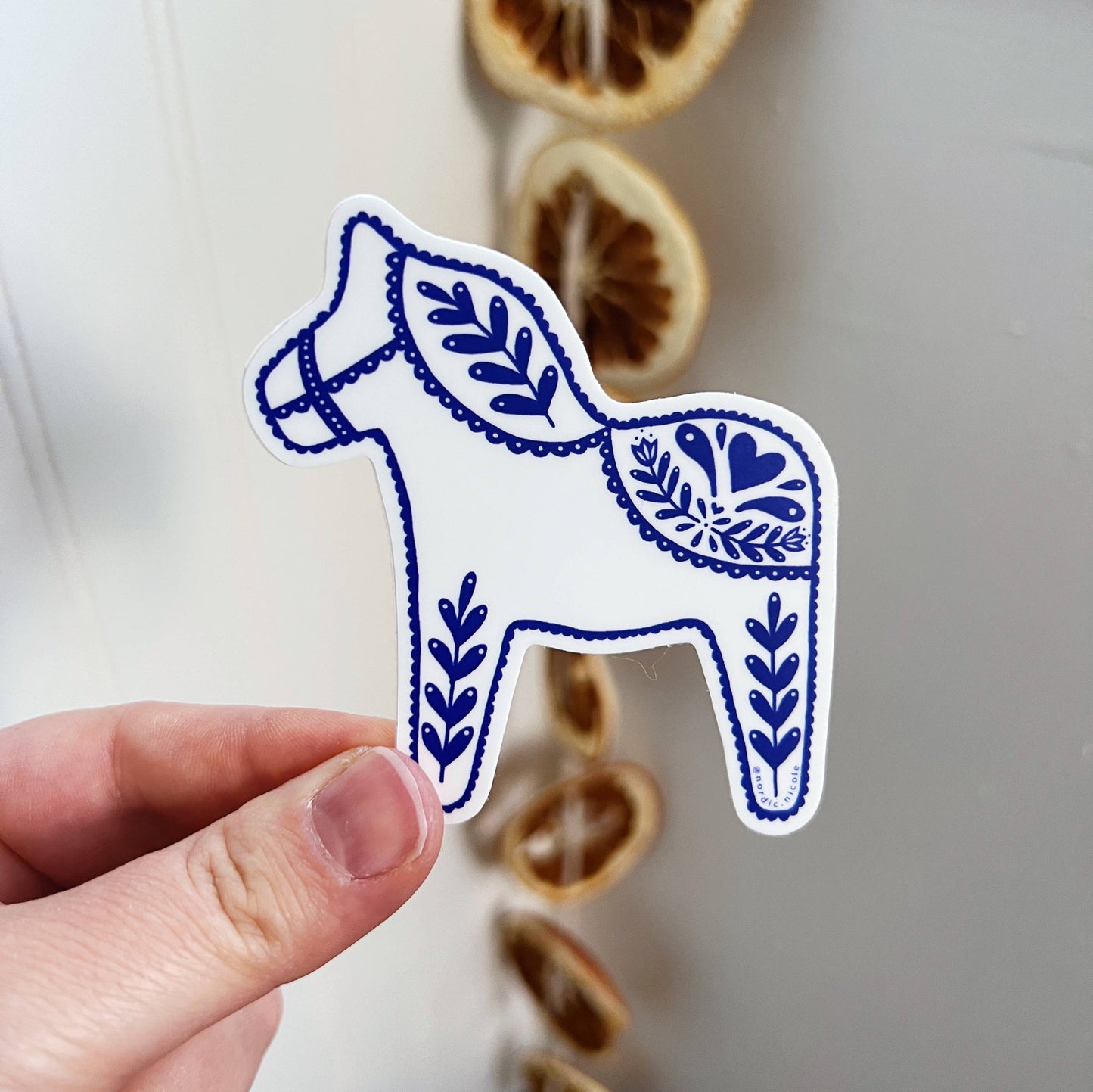 White Swedish Dala Sticker by Nordic Nicole