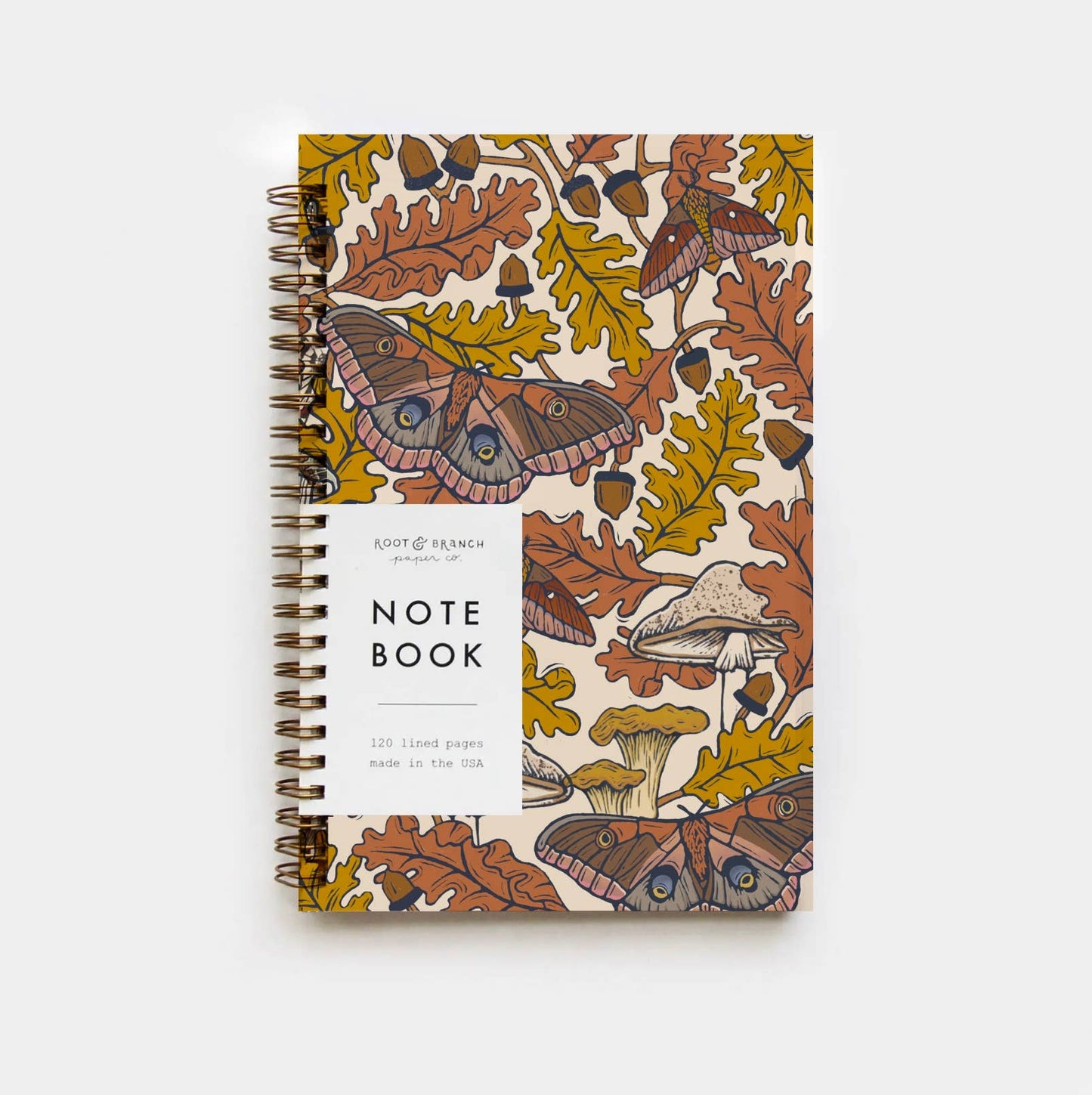 Oak and Moth Spiral Bound Notebook by Root & Branch Paper Co.