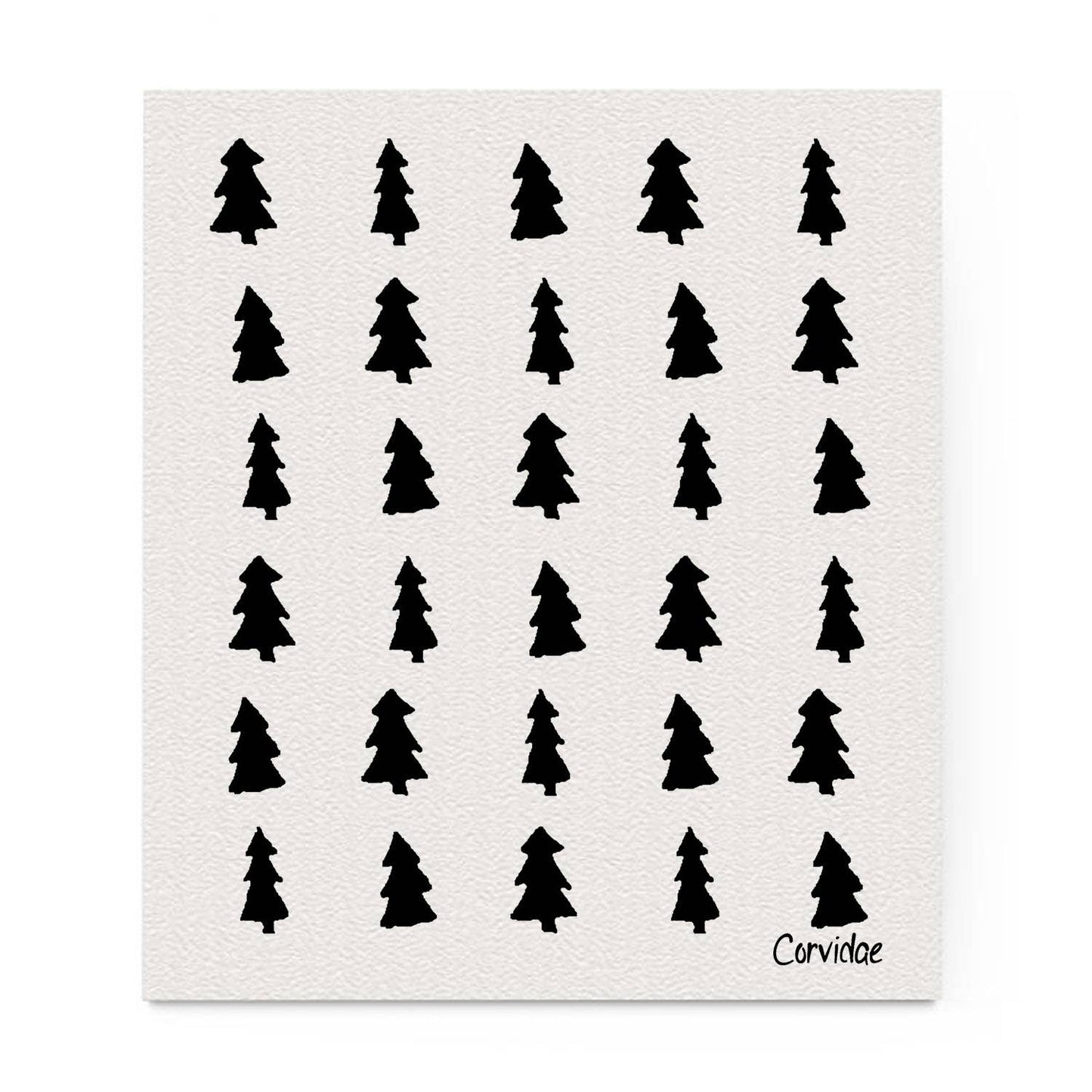 Pine Trees Swedish Dishcloth by Corvidae