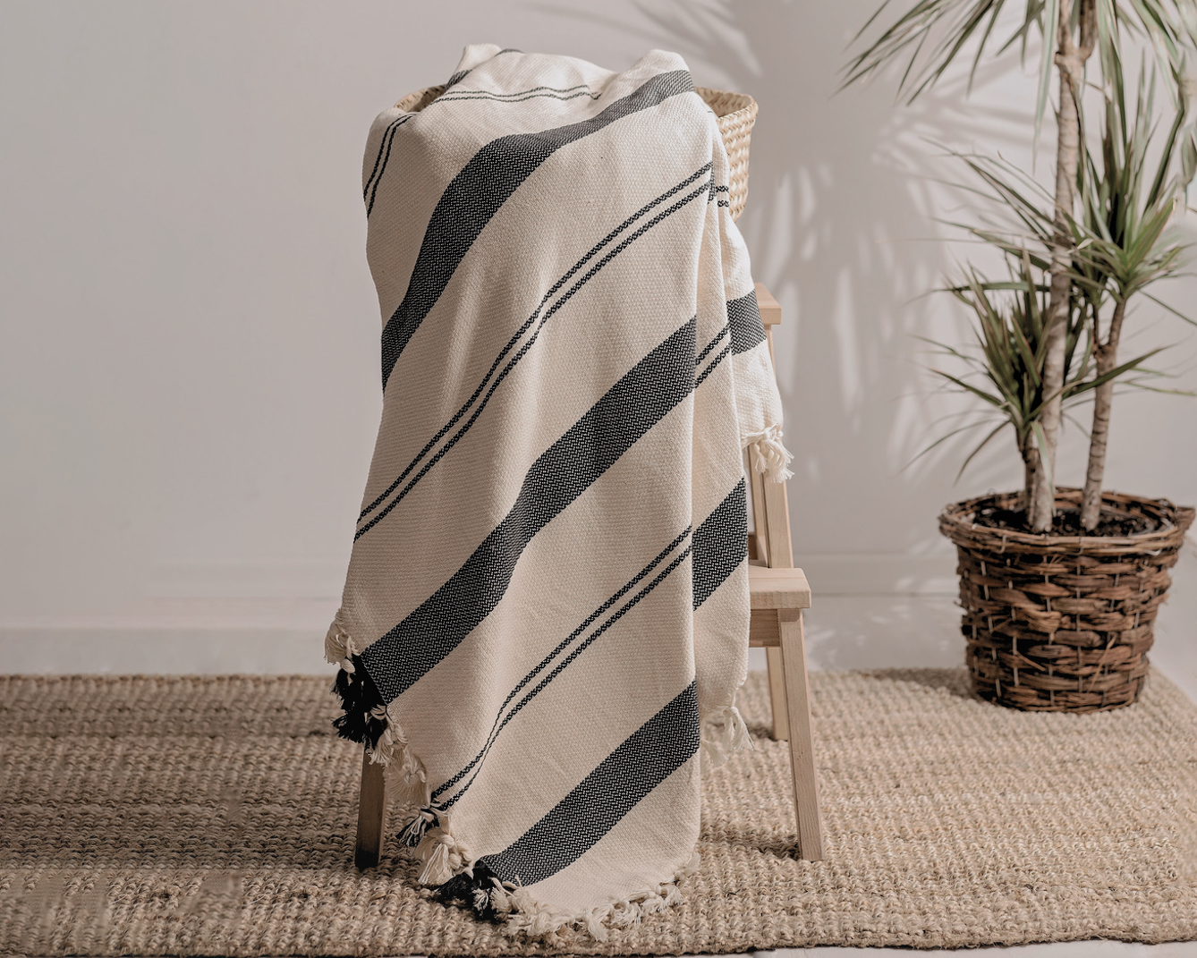 Bold & Thin Stripes Throw Blanket by Moa