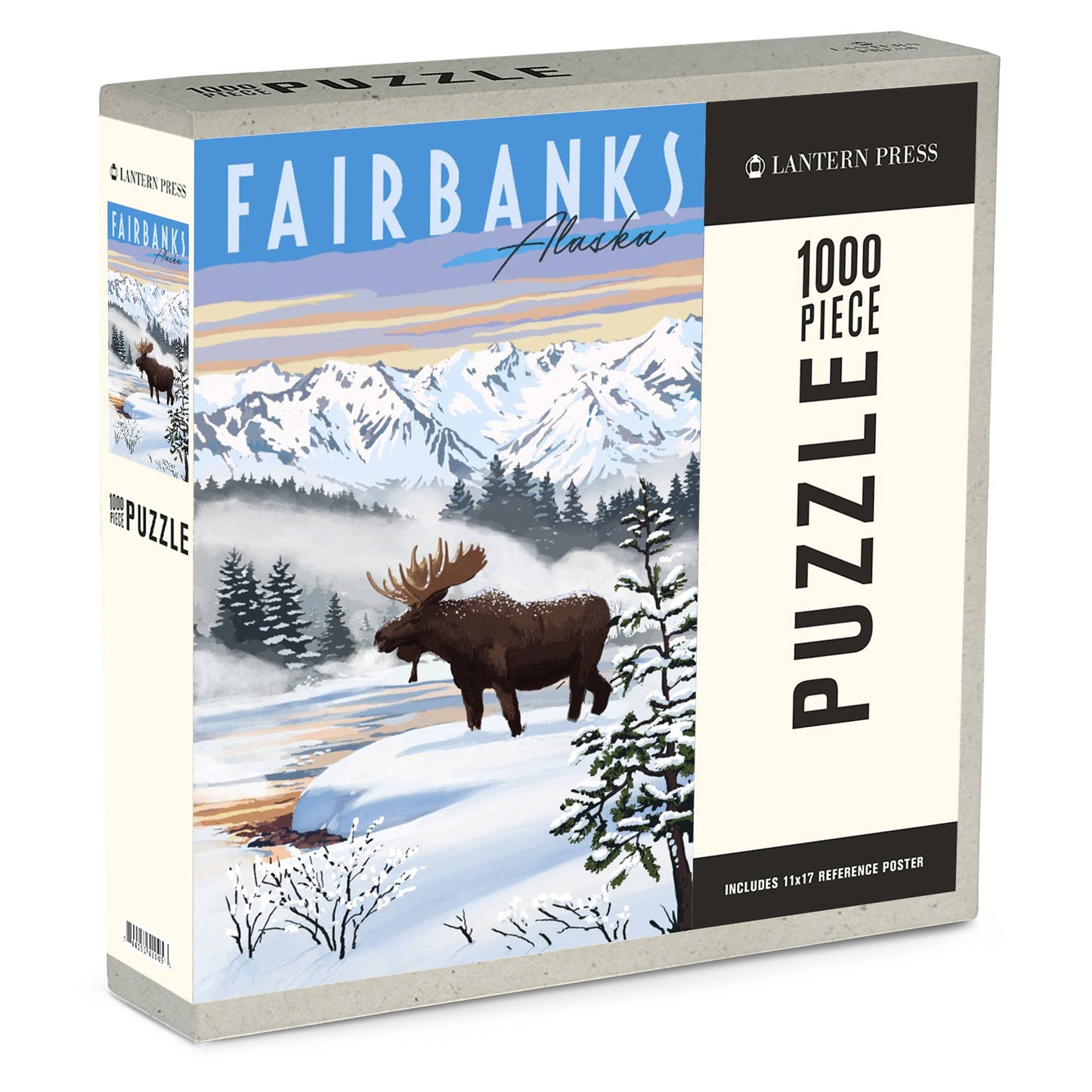 Fairbanks, Alaska with Moose in the Winter 1000 Piece Puzzle