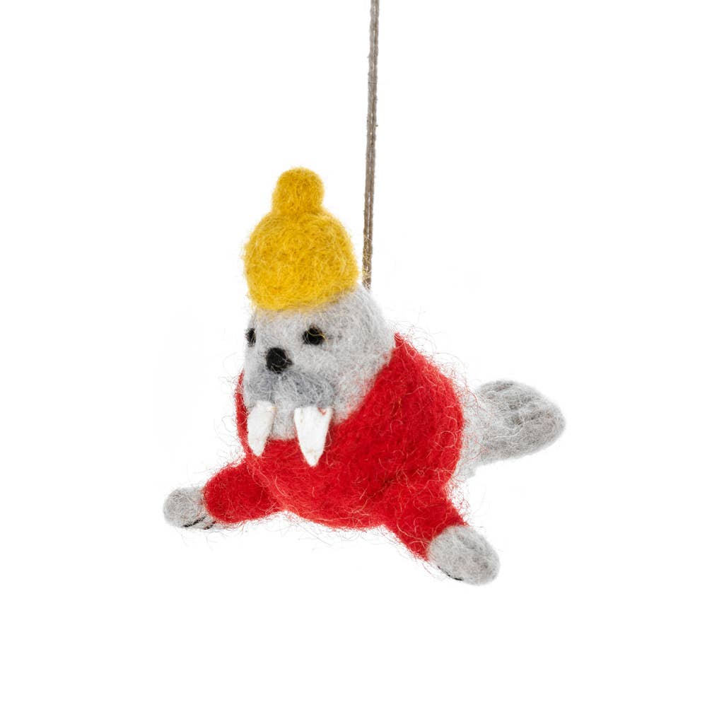 Winston the Walrus Handmade Ornament