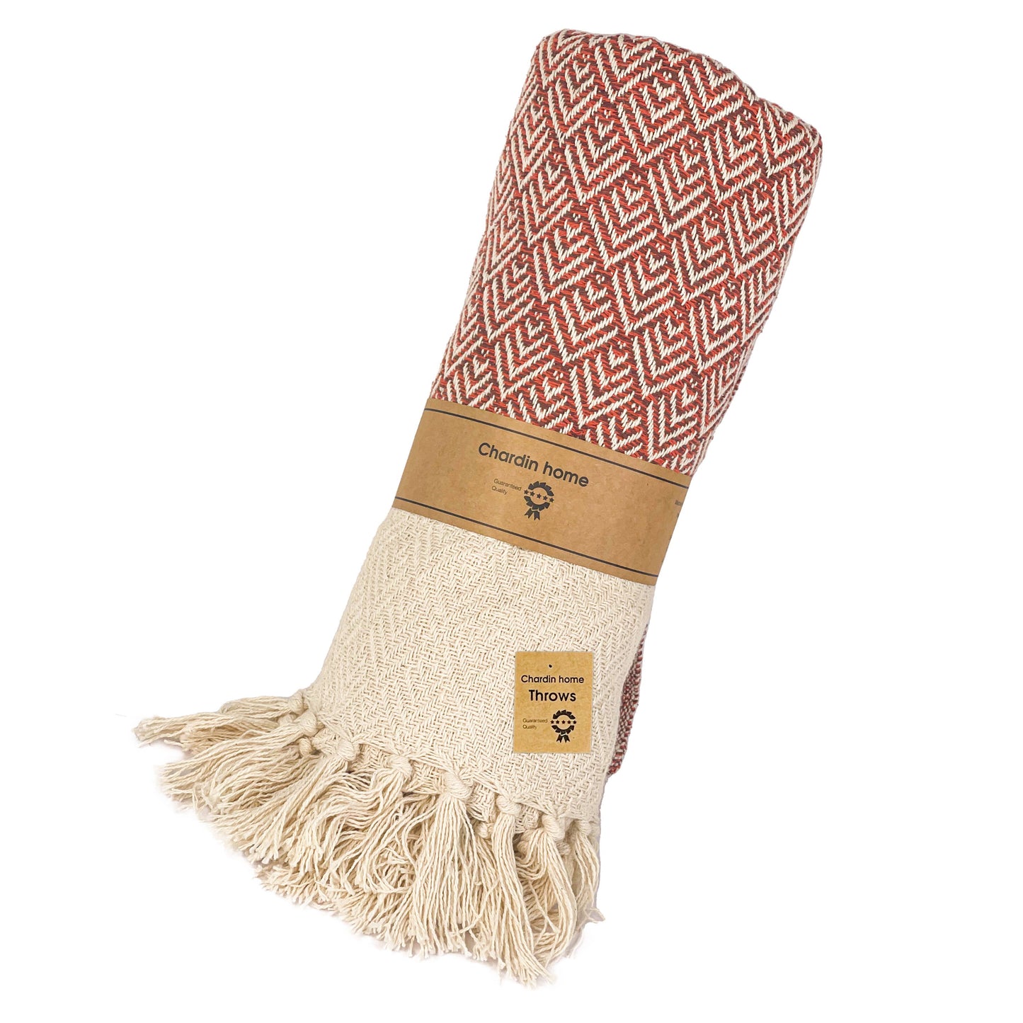 Peacock Throw in Rust + Ivory by Chardin Home