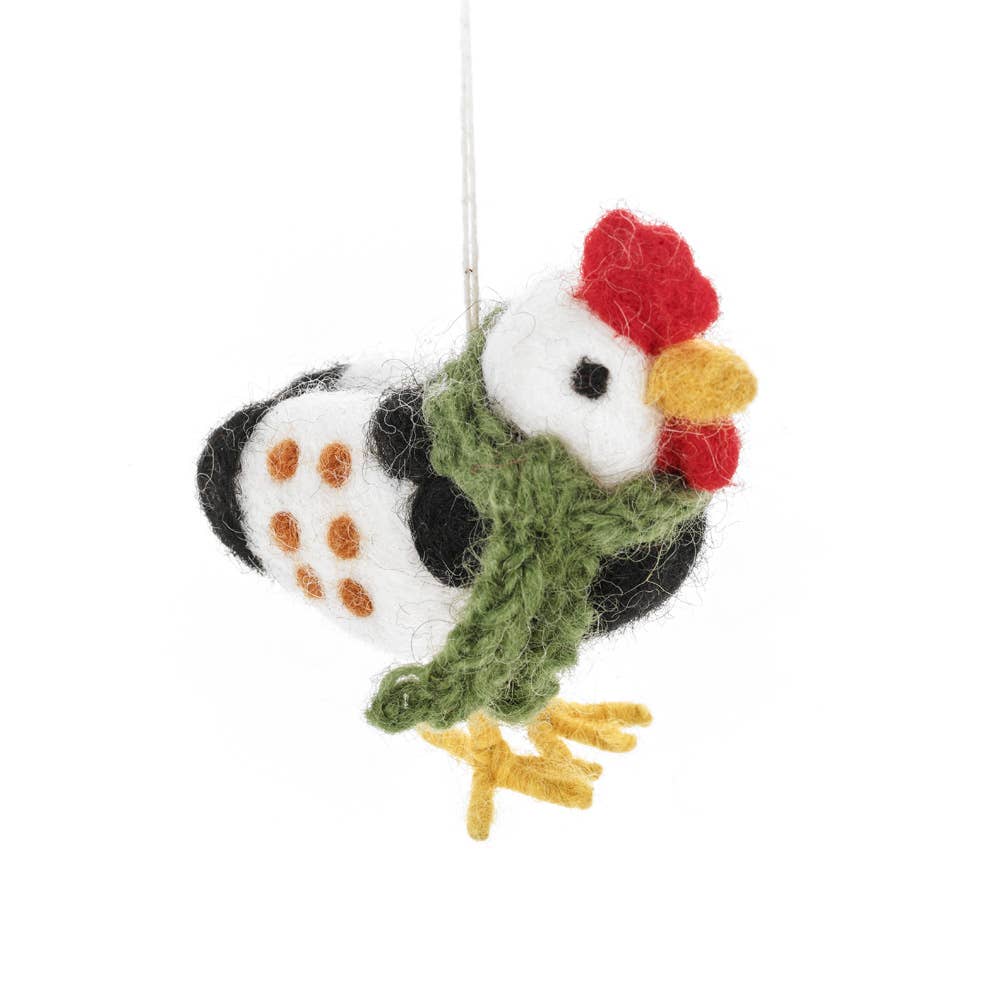 Clara the Chicken Handmade Ornament