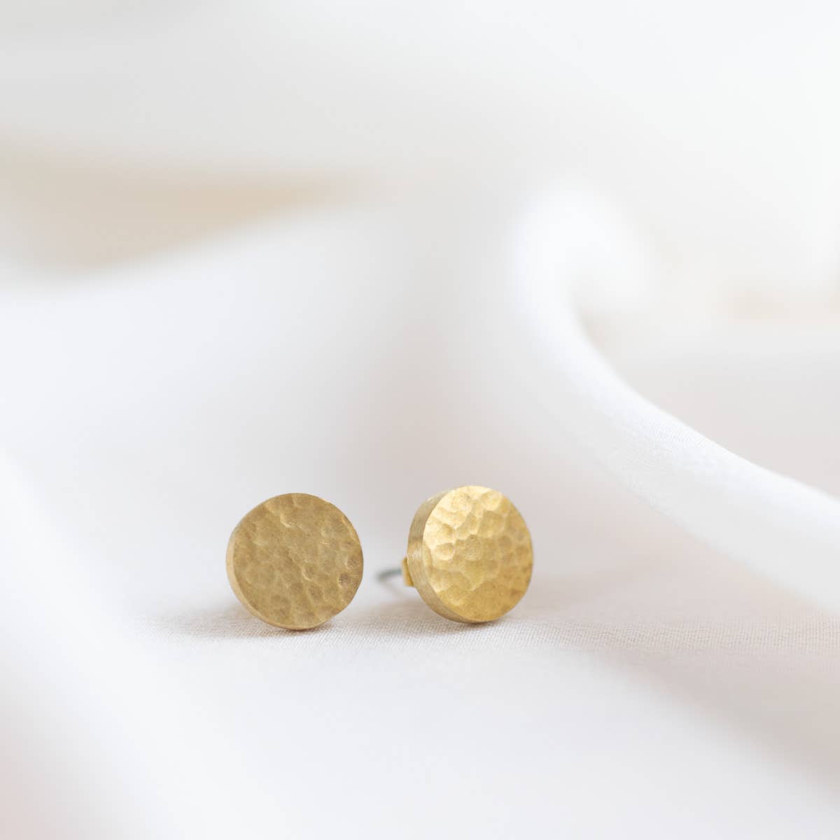 Hammered Brass Circle Posts by Fair + Simple