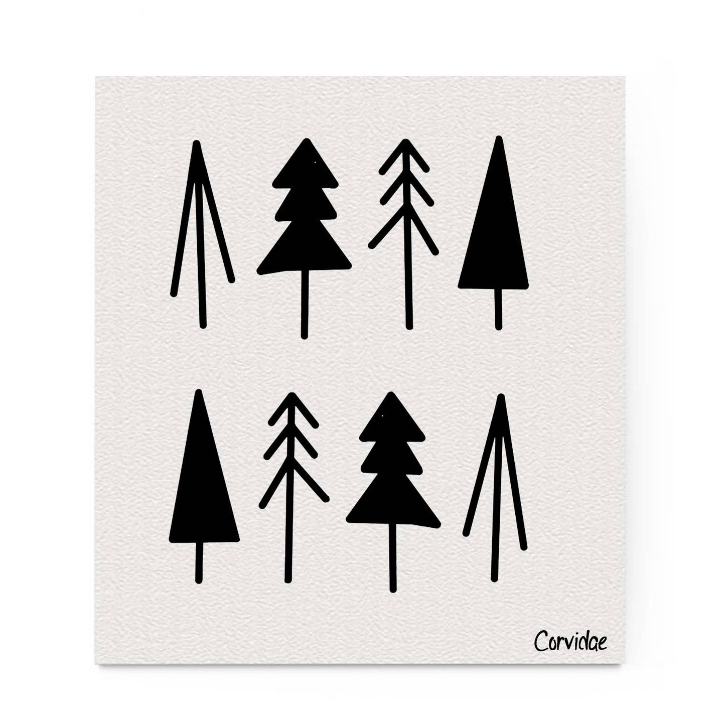 Whimsy Trees Swedish Dishcloth by Corvidae