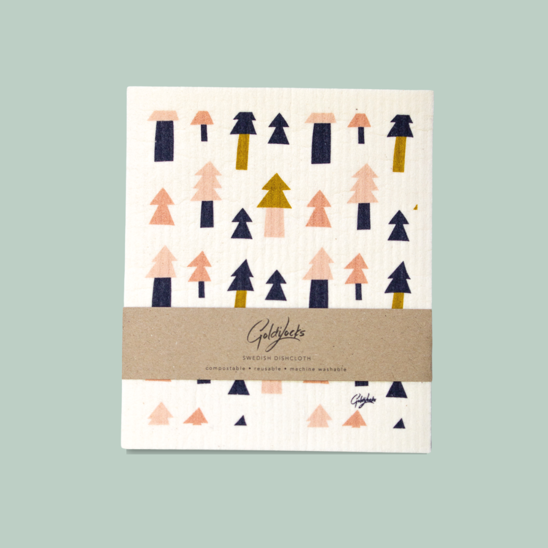 Pink Pines Swedish Dishcloth