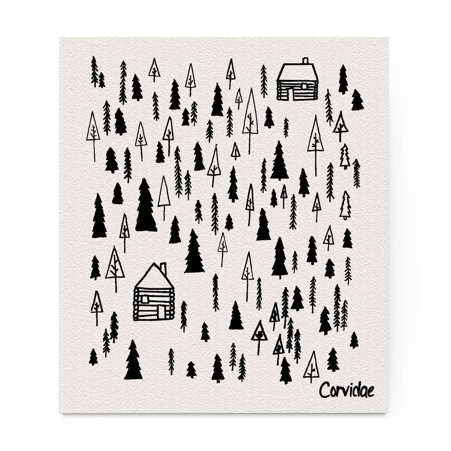 Cabin Swedish Dishcloth by Corvidae