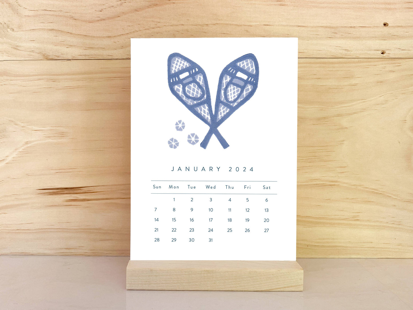 2024 Woodland Adventures Calendar w/ Wood Stand by Nan Onkka Prints