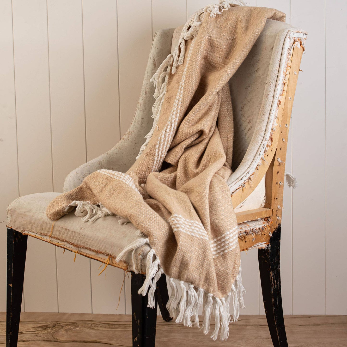 Hand Woven Throw - Tan
