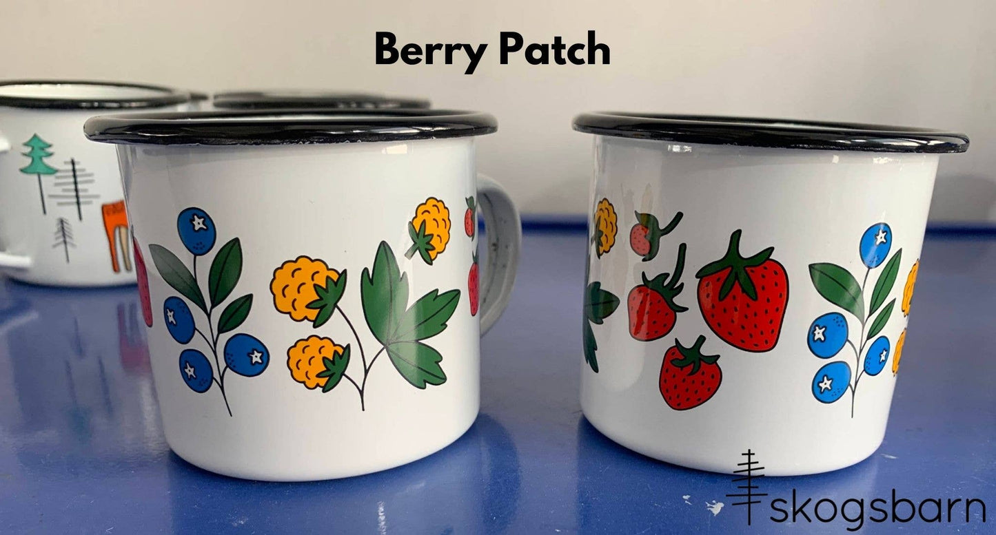 Berry Patch 12 oz. Enamel Mug by Skogsbarn