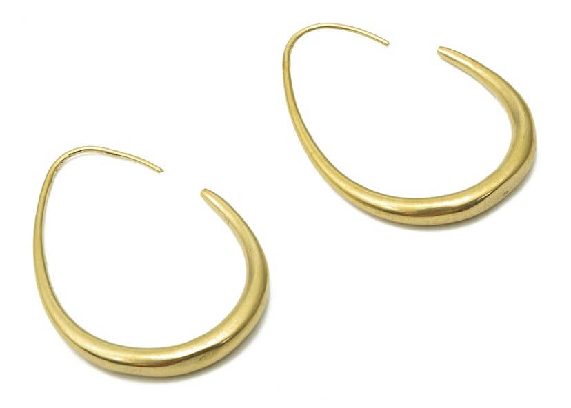 Thick Brass Hoops by Modern Madini