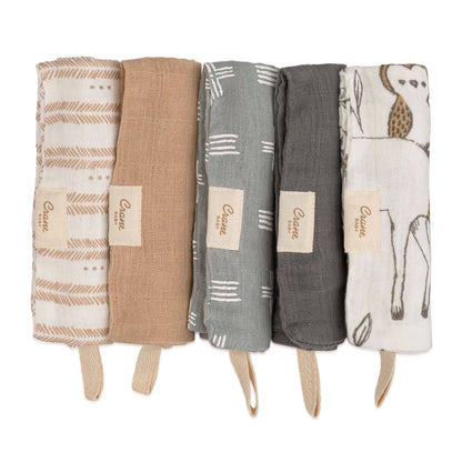 Woodland Animals 5-Piece Washcloth Set by Baby Crane