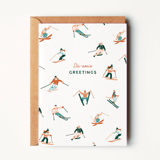 Ski-son's Greetings Greeting Card by Kaari & Co.