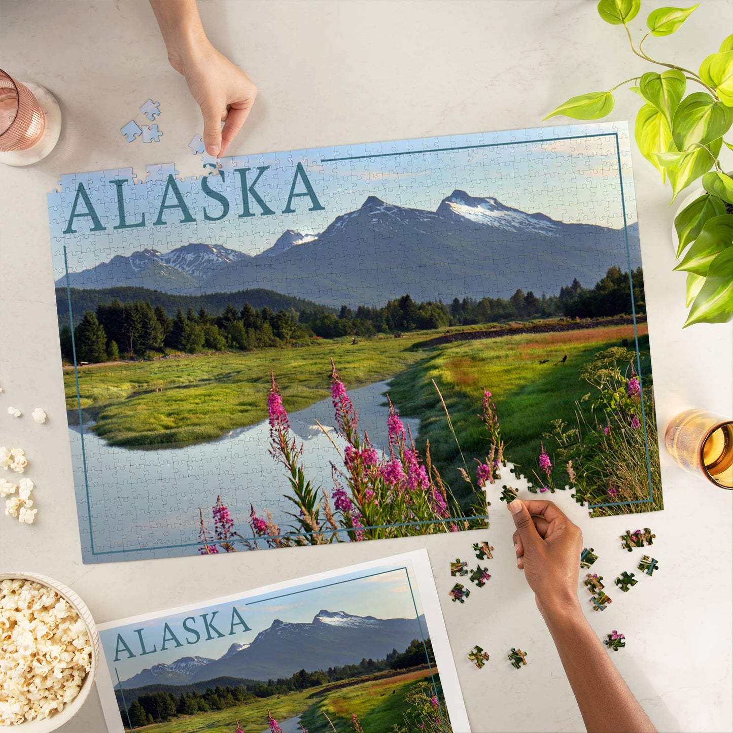 Alaska and Fireweed Wilderness 1000 Piece Puzzle
