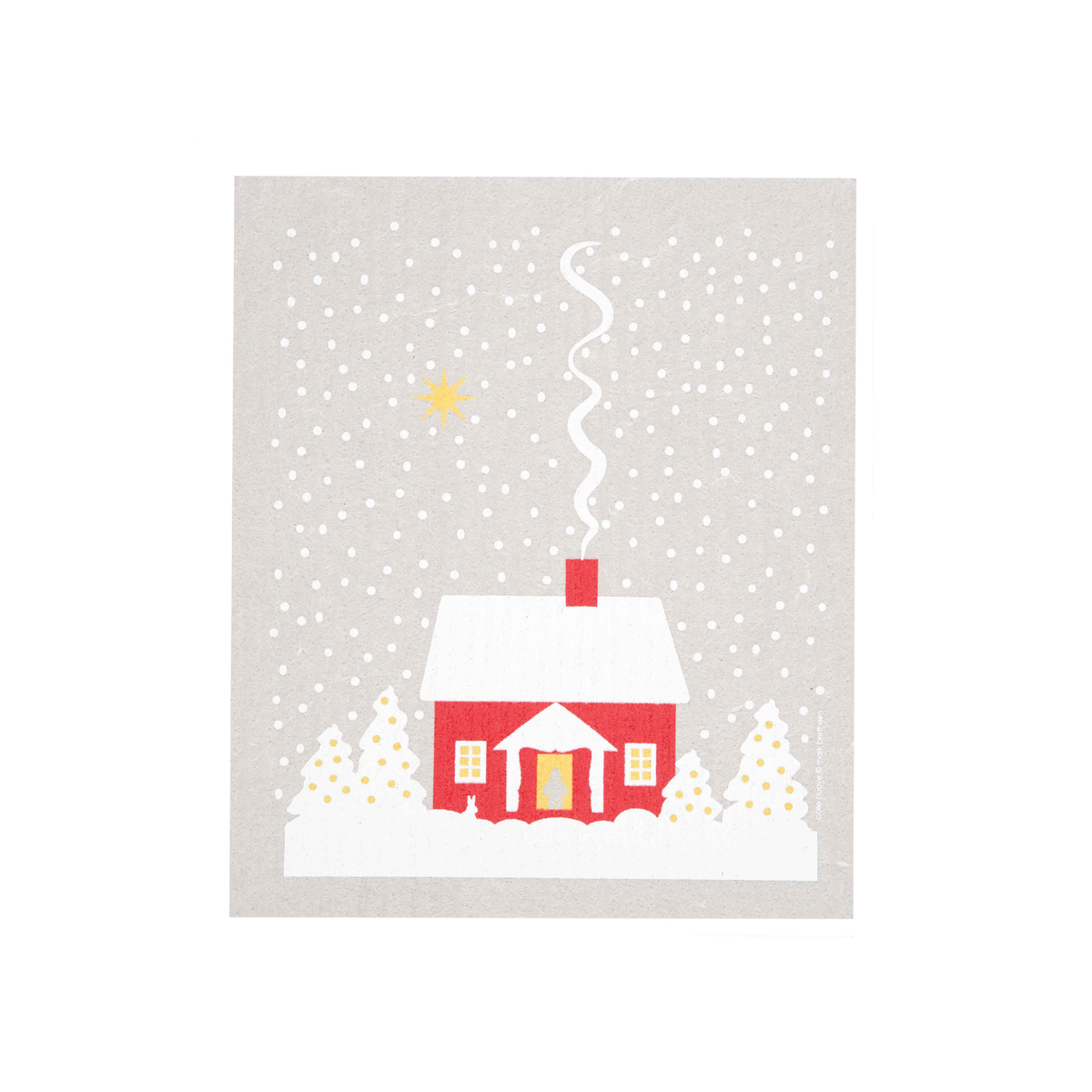 Snowy House Swedish Dishcloth by Cose Nuove