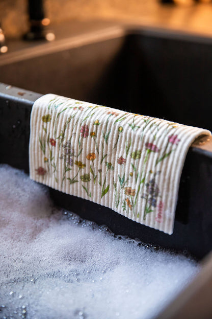 Prairie Wildflowers Swedish Dishcloth by Corvidae