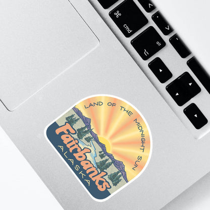 Midnight Sun Fairbanks sticker by Michele Michael Art